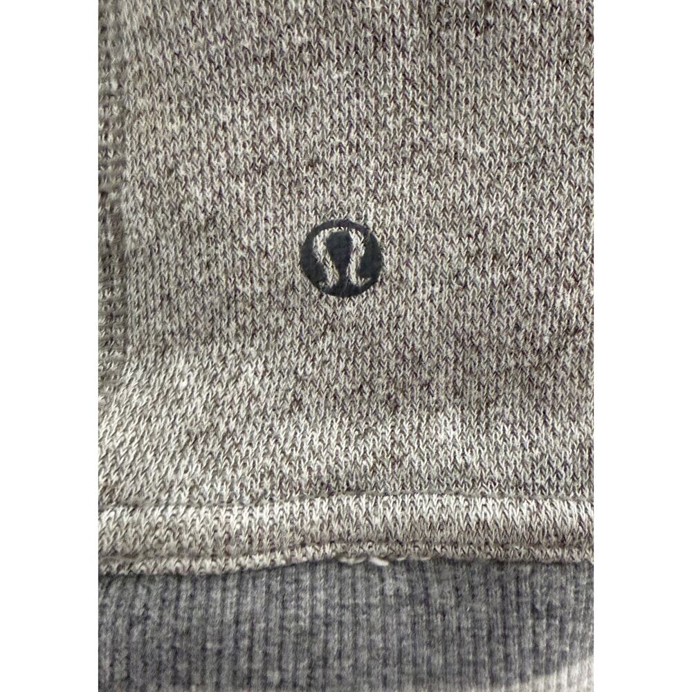 Lululemon Men's Le Pullover 1/4 Button Up Heathered Gray Sweater Kangaroo Pocket - Picture 8 of 9